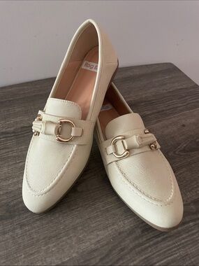 Rag & Co Asher Horsebit Loafers|Beige Pebbled Leather|Size 8|Like New
